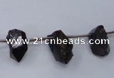 CTD1106 Top drilled 6*15mm - 8*18mm nuggets plated quartz beads