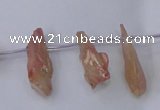 CTD1110 Top drilled 8*25mm - 10*30mm nuggets plated quartz beads
