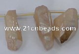 CTD1123 Top drilled 10*22mm - 12*30mm nuggets plated quartz beads