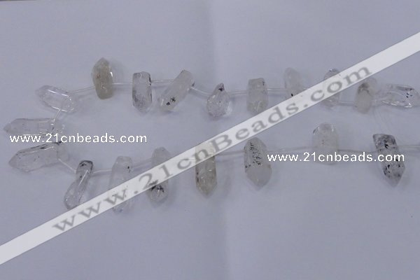 CTD1138 Top drilled 8*20mm - 10*30mm nuggets white crystal beads