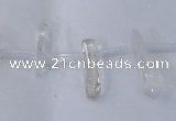 CTD1140 Top drilled 5*12mm - 6*18mm nuggets white crystal beads