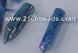 CTD1147 Top drilled 8*20mm - 10*30mm sticks plated quartz beads