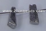 CTD1158 Top drilled 8*25mm - 10*35mm freeform plated quartz beads