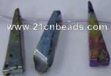 CTD1163 Top drilled 8*25mm - 10*35mm freeform plated quartz beads