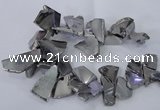 CTD1166 Top drilled 15*25mm - 30*40mm freeform plated agate beads