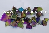 CTD1169 Top drilled 15*25mm - 30*40mm freeform plated agate beads