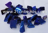 CTD1171 Top drilled 15*25mm - 30*40mm freeform plated agate beads