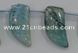 CTD1187 Top drilled 15*30mm - 16*32mm horn plated quartz beads