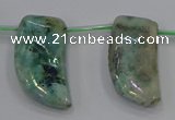 CTD1188 Top drilled 15*30mm - 16*32mm horn plated quartz beads