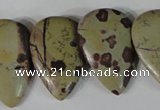 CTD12 Top drilled 22*30mm flat teardrop artistic jasper beads