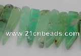 CTD1200 Top drilled 6*15mm - 7*40mm sticks Australia chrysoprase beads