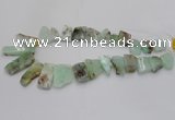 CTD1202 Top drilled 13*18mm - 15*40mm freeform Australia chrysoprase beads