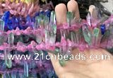 CTD1211 Top drilled 7*25mm - 9*40mm sticks plated quartz beads