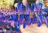 CTD1212 Top drilled 7*25mm - 9*40mm sticks plated quartz beads