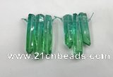 CTD1221 Top drilled 7*30mm - 9*45mm sticks plated quartz beads