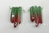 CTD1223 Top drilled 7*30mm - 9*45mm sticks plated quartz beads