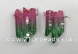 CTD1225 Top drilled 7*30mm - 9*45mm sticks plated quartz beads