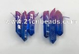 CTD1226 Top drilled 7*30mm - 9*45mm sticks plated quartz beads