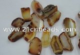 CTD1500 Top drilled 10*20mm - 15*30mm freeform agate slab beads