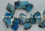 CTD1502 Top drilled 20*40mm - 25*50mm freeform agate slab beads