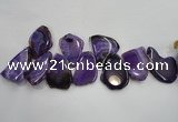 CTD1504 Top drilled 35*50mm - 40*55mm freeform agate slab beads