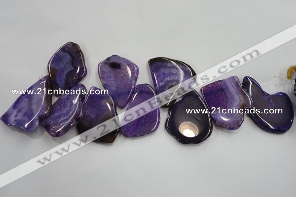 CTD1504 Top drilled 35*50mm - 40*55mm freeform agate slab beads