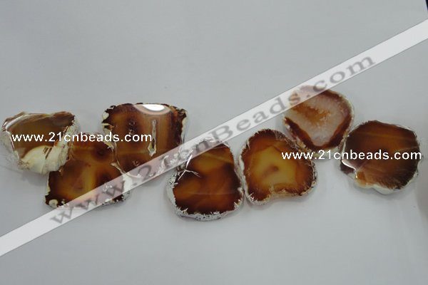 CTD1505 Top drilled 40*50mm - 40*55mm freeform agate slab beads