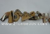 CTD1508 Top drilled 30*45mm - 40*60mm freeform agate slab beads