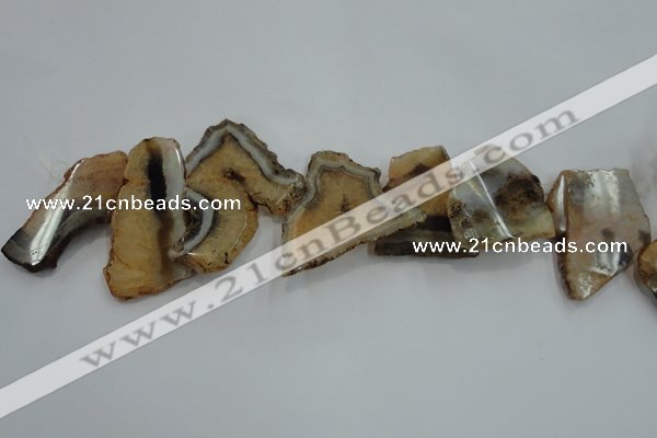 CTD1508 Top drilled 30*45mm - 40*60mm freeform agate slab beads