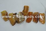 CTD1510 Top drilled 30*50mm - 30*70mm freeform agate slab beads