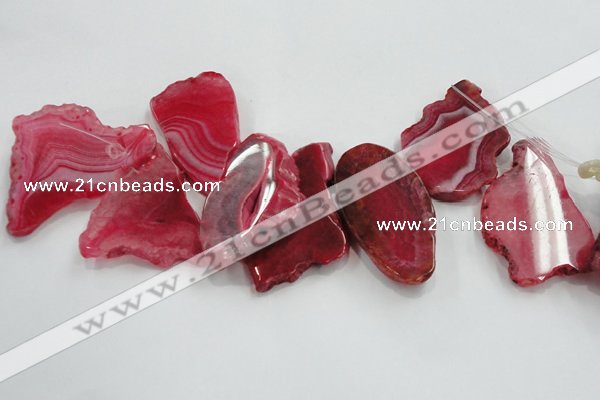 CTD1511 Top drilled 30*50mm - 40*65mm freeform agate slab beads