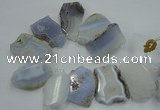 CTD1515 Top drilled 30*45mm - 35*60mm freeform blue lace agate slab beads