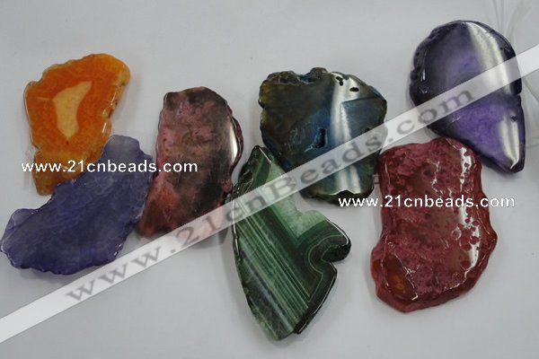 CTD1517 Top drilled 40*50mm - 45*70mm freeform agate slab beads