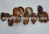 CTD1518 Top drilled 20*50mm - 30*65mm freeform agate slab beads