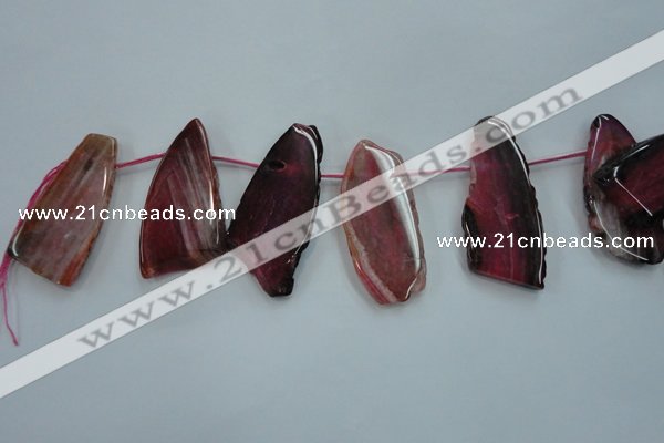 CTD1525 Top drilled 20*50mm - 30*55mm freeform agate slab beads