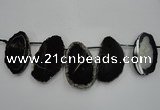 CTD1532 Top drilled 30*55mm - 35*65mm freeform agate slab beads