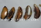 CTD1534 Top drilled 30*65mm - 35*80mm freeform agate slab beads