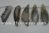 CTD1537 Top drilled 30*65mm - 35*75mm freeform agate slab beads