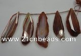 CTD1540 Top drilled 25*60mm - 35*65mm freeform agate slab beads