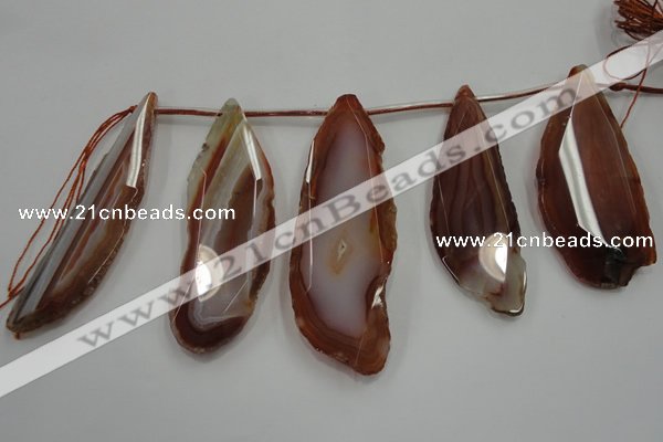 CTD1540 Top drilled 25*60mm - 35*65mm freeform agate slab beads