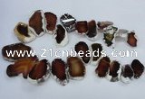 CTD1552 Top drilled 20*25mm - 35*45mm freeform agate slab beads