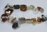 CTD1553 Top drilled 18*25mm - 30*45mm freeform agate slab beads