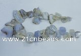 CTD1555 Top drilled 18*25mm - 30*45mm freeform blue lace agate slab beads