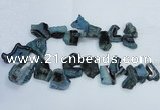 CTD1558 Top drilled 18*25mm - 30*45mm freeform blue lace agate slab beads