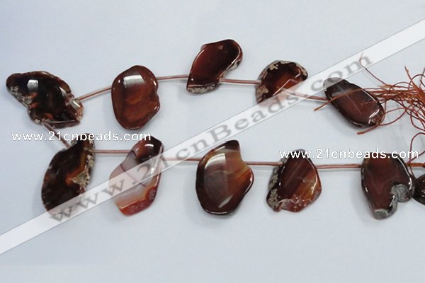 CTD1565 Top drilled 30*45mm - 35*60mm freeform agate slab beads