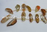 CTD1567 Top drilled 15*45mm - 25*60mm freeform agate slab beads