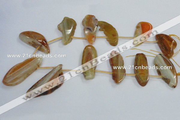 CTD1567 Top drilled 15*45mm - 25*60mm freeform agate slab beads