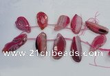 CTD1568 Top drilled 25*45mm - 30*65mm freeform agate slab beads