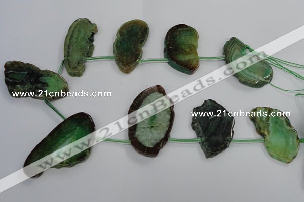 CTD1570 Top drilled 25*35mm - 30*55mm freeform agate slab beads