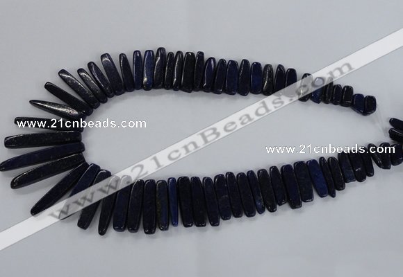 CTD1584 Top drilled 7*12mm - 8*45mm sticks lapis lazuli beads